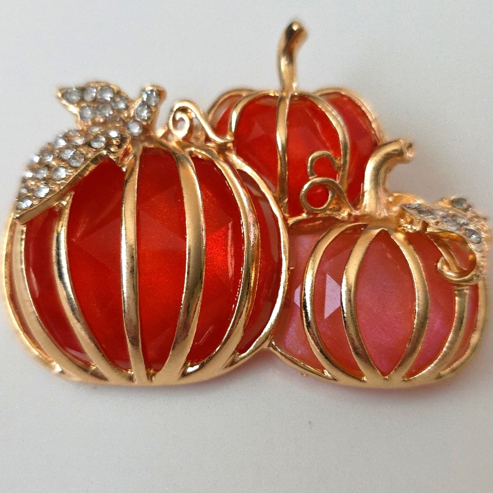 Fashion Jewelry Orange Pumpkin Brooch